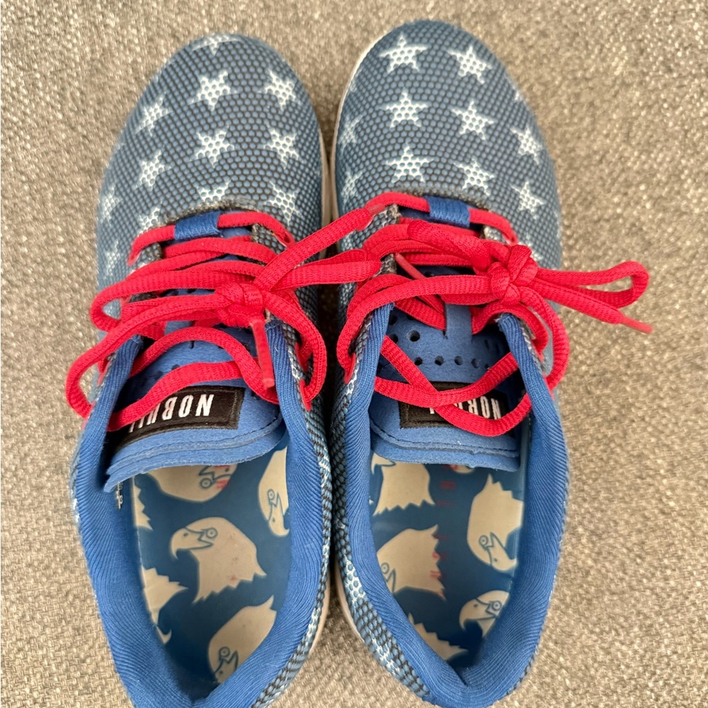 NOBULL Blue Star Sneakers with Red Laces